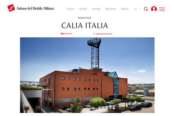 ‘Salone del Mobile.Milano 2021’: Calia Italia presents its products on the Salone’s brand new digital platform